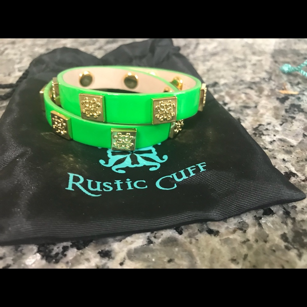 Rustic cuff double wrap bracelet